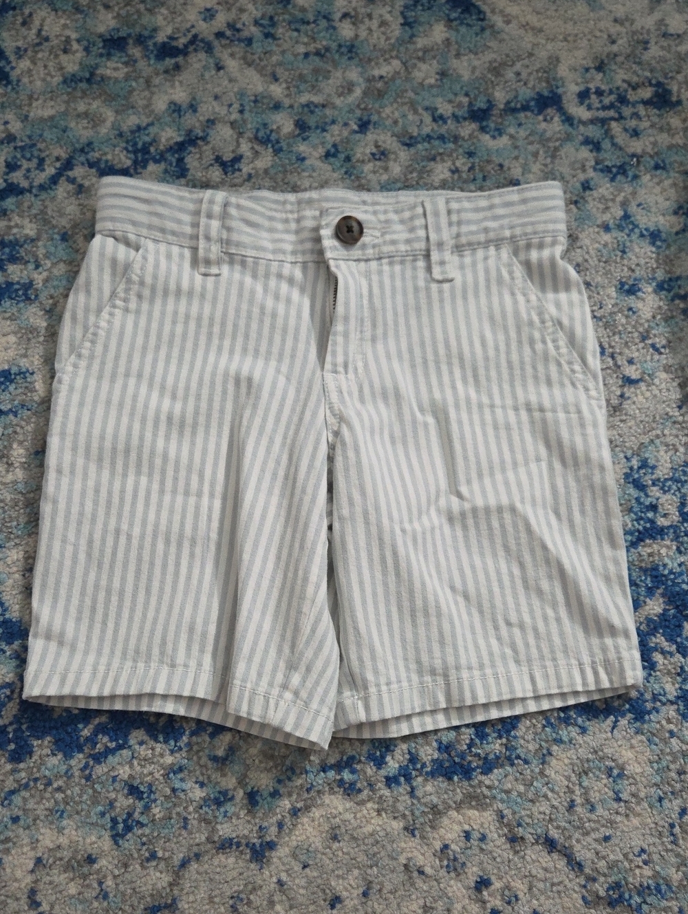 Cat & Jack Light Blue and White Striped Shorts